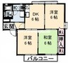 ディアス高島　A棟 3DKの間取り