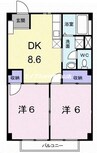サンラッキー 2DKの間取り