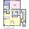 グレンツェントＡ 1LDKの間取り