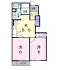 ドミール北小路 2Kの間取り