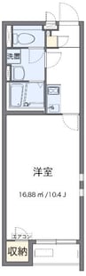 クレイノシャイン 1Kの間取り