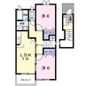 シーザリオ三番館 2LDKの間取り