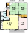 サンライズ原田Ａ棟 3LDKの間取り