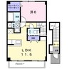 グレンツェントＢ 1LDKの間取り