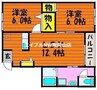ベルリード今在家Ｂ棟 2LDKの間取り