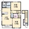 ハイツアンジェリー　Ｂ棟 2LDKの間取り
