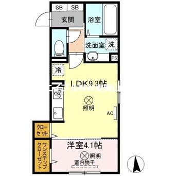 間取図 D-ROOM大元駅前