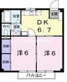 ユートピア 2DKの間取り