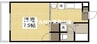 ヴィラゆずりは 1Kの間取り