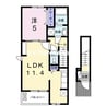 フォーチュンガーデン上道 1LDKの間取り