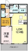 アフレシア浜 1LDKの間取り