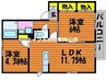 キャトルセゾン　G棟 2LDKの間取り