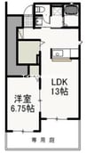 ラ・ベルデューラⅢB 1LDKの間取り