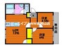 フレグランス雄町B 2LDKの間取り