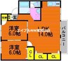 シャンポール東川原 2LDKの間取り