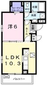 フィオーレ・タチバナＣ 1LDKの間取り