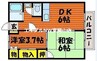 サンコーポ清水 2DKの間取り