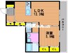 メゾンＨＡＲＵ 1LDKの間取り