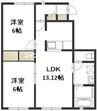 オリーブハウス　B 2LDKの間取り