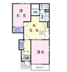 ハピネス　Ｂ 2Kの間取り
