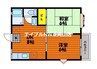 シャトレイーストＢ棟 2DKの間取り