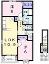 エルヴィータ・ウーノ 2LDKの間取り