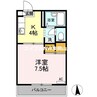 レジデ・アイ　Ａ棟 1Kの間取り