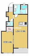 プティーシュシュ雄町 1LDKの間取り