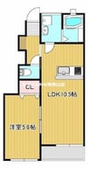 プティーシュシュ雄町 1LDKの間取り