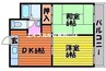 コーポラス高屋 2DKの間取り