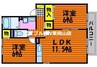 レフィナード　A棟 2LDKの間取り