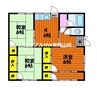 国府市場貸家 3DKの間取り