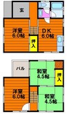 藤井戸建 4DKの間取り