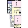 クラウド下市　Ｂ 2DKの間取り