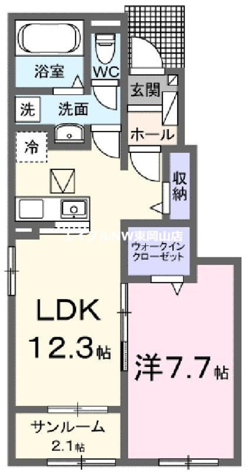 間取図 ハーレー　岡山Ⅲ