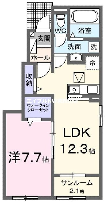 間取図 ハーレー　岡山Ⅲ