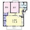 パルテールⅠ 2LDKの間取り