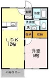 ベルジュール　Ｂ棟 1LDKの間取り