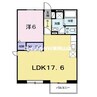アルファワン 1LDKの間取り