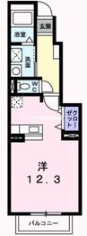 デフィー倉富Ａ 1Rの間取り