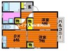 フローラル東岡山　B 2DKの間取り