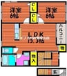 フローラルガーデンⅡ 2LDKの間取り