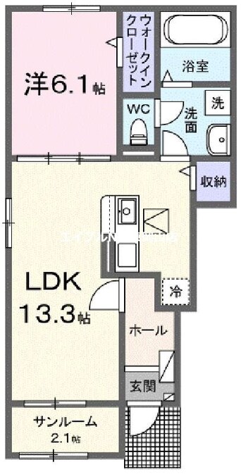 間取図 ハーレー　岡山Ⅱ