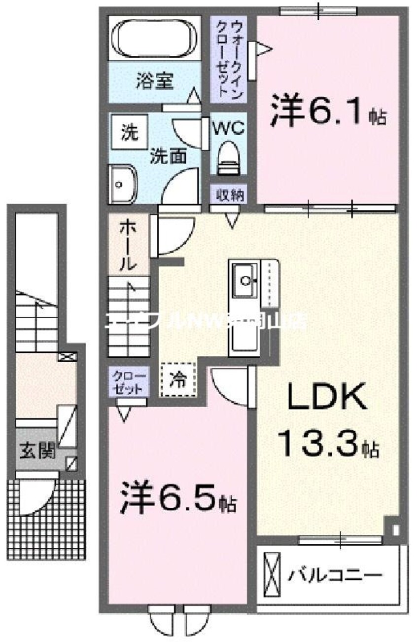 間取図 ハーレー　岡山Ⅰ