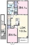 ハーレー　岡山Ⅰ 2LDKの間取り