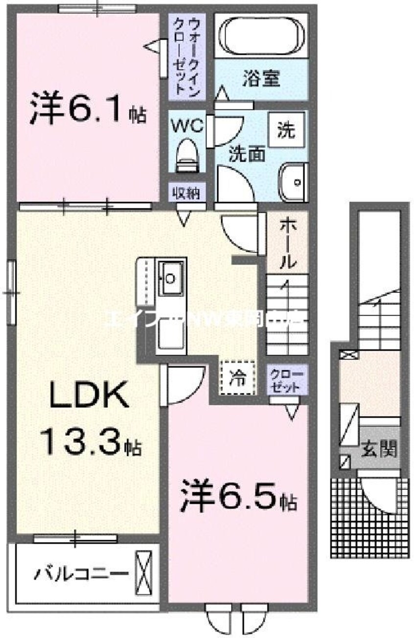 間取図 ハーレー　岡山Ⅰ