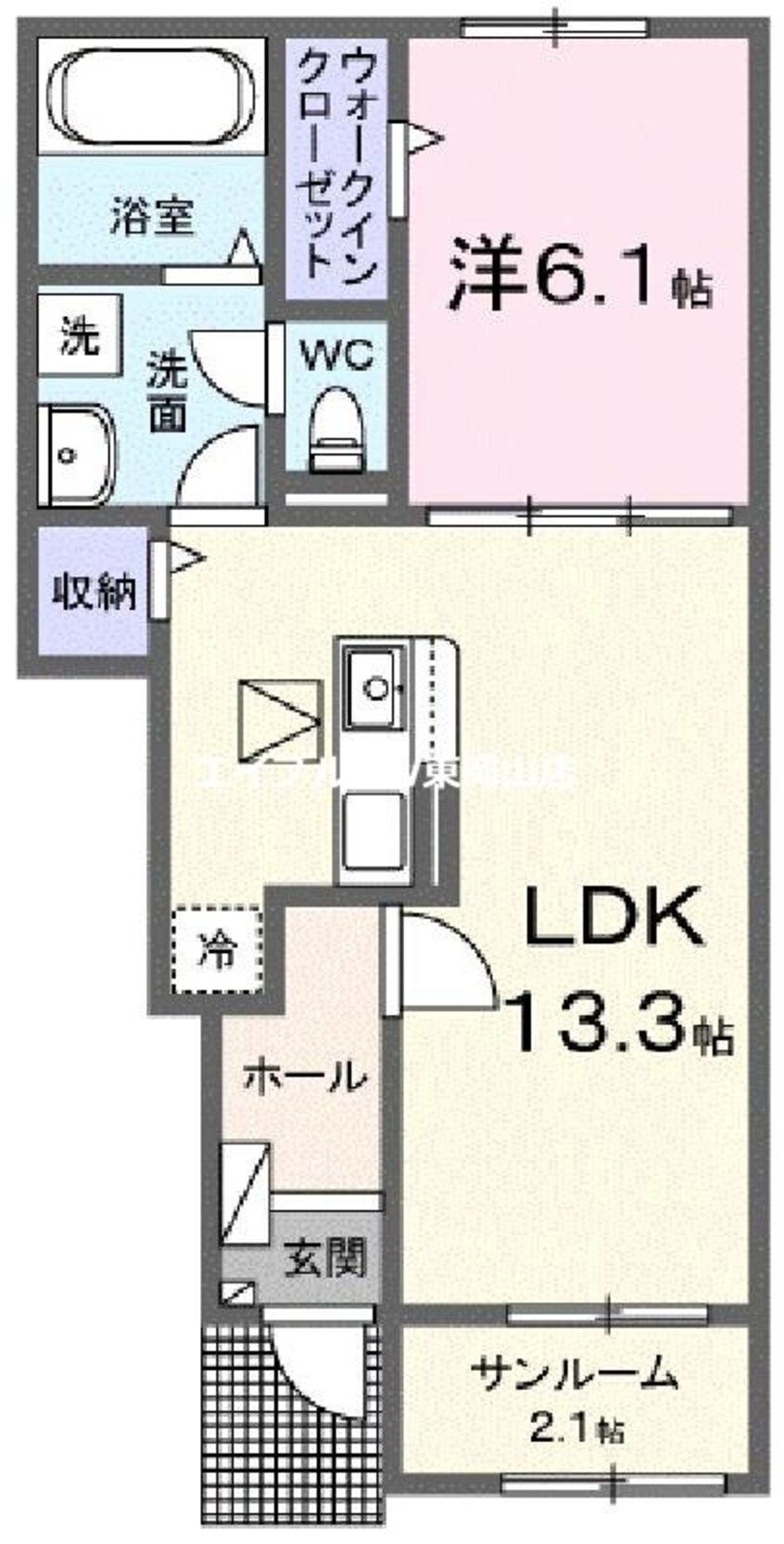 間取図 ハーレー　岡山Ⅰ