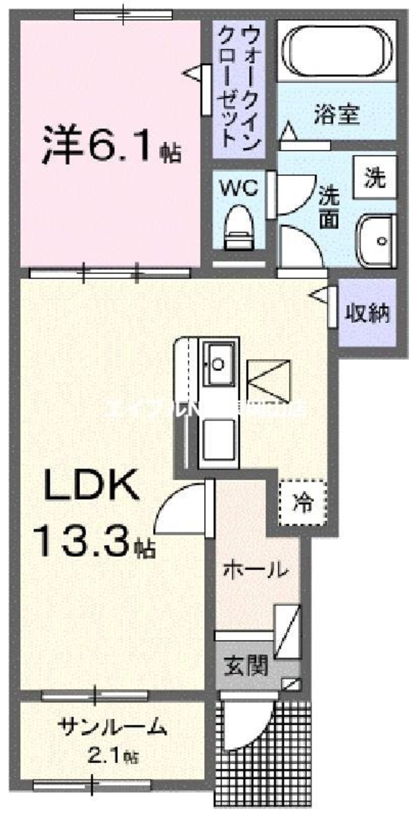 間取図 ハーレー　岡山Ⅰ