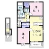 サニーグレイス 2LDKの間取り