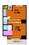 ヴィラナリー備前２号棟 1DKの間取り